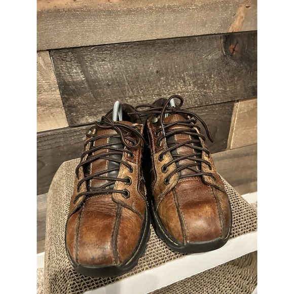 GBX Chunky Oxford Billard Shoes Mens‎ 9 Brown Leather Lace Retro Y2K Boho 90s main image 3